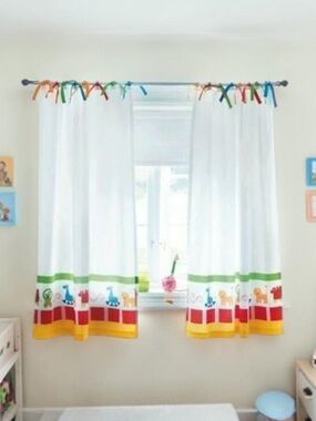 IKEA Barnslig Djur Curtains 2 Panels 47x69 NEW Kids Animals Zoo Nursery RETIRED